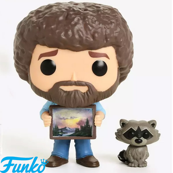 Funko POP #558 Bob Ross The Joy of Painting Bob Ross and Raccoon Figure